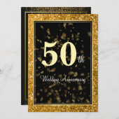 Elegant Golden Wedding 50e Jubileum Kaart (Voorkant / Achterkant)