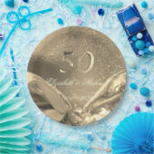 Elegant Golden Wedding 50th Jubileum Party Papieren Bordje (Feest)