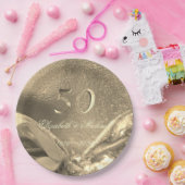 Elegant Golden Wedding 50th Jubileum Party Papieren Bordje (Feest)