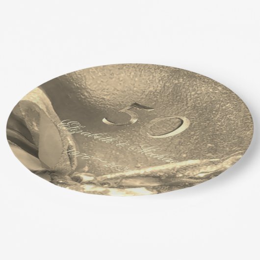 Elegant Golden Wedding 50th Jubileum Party Papieren Bordje (Gekanteld)