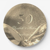 Elegant Golden Wedding 50th Jubileum Party Papieren Bordje (Voorkant)