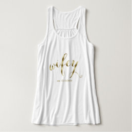 Elegant Golden "wifey"-script Honeymoon Tanktop