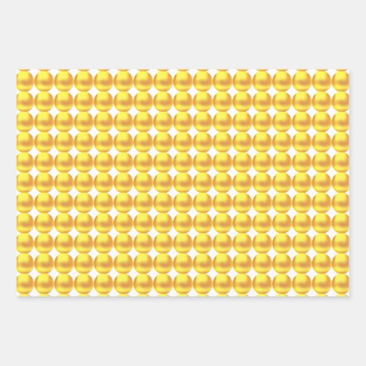 Elegant Golden Wrapping Paper Flat Sheet Set van 3 (Voorkant)