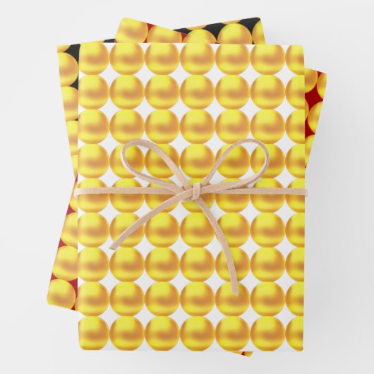 Elegant Golden Wrapping Paper Flat Sheet Set van 3 (In situ)