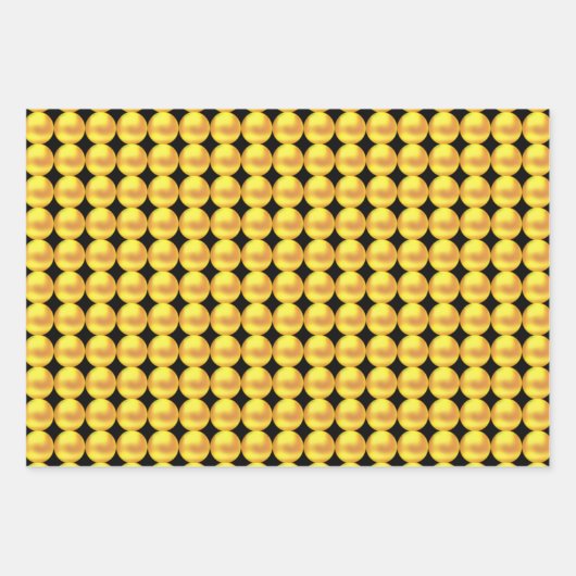 Elegant Golden Wrapping Paper Flat Sheet Set van 3 (Voorkant 3)