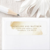 Elegant Golden Yellow Brush Strokes Address Label (Insitu)