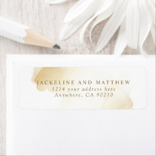 Elegant Golden Yellow Brush Strokes Address Label