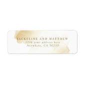 Elegant Golden Yellow Brush Strokes Address Label (Voorkant)