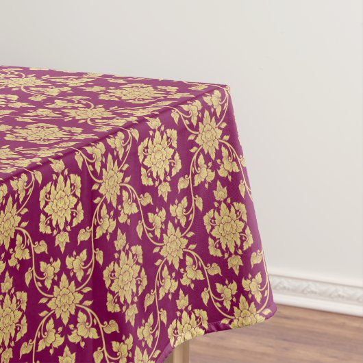 Elegant Golden Yellow Damask  kleur Tafelkleed (Voorbeeld)