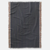 Elegant Golden Yellow Dashed Stripes Bluish Grey Deken (Voorkant Verticaal)