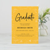 Elegant Golden Yellow Graduate Math Graduation Kaart (Staand voorkant)