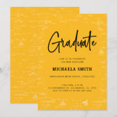 Elegant Golden Yellow Graduate Math Graduation Kaart (Voorkant / Achterkant)