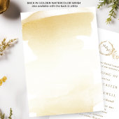 Elegant Golden Yellow Monogram Formele bruiloft Kaart