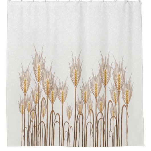 Elegant Golden Yellow Stalks van tarwecrème Douchegordijn (Voorkant)