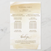 Elegant Golden Yellow Waterverf Wedding Programme (Achterkant)