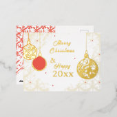 Elegant Goldfoil Festive Ornaments Christmas Folie Uitnodiging Briefkaart (Voorkant / Achterkant)