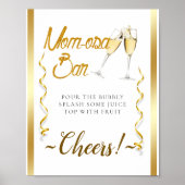 Elegant Goldish Baby shower Mimosa Bar Sign Poster (Voorkant)
