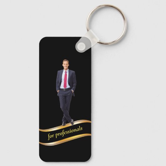 Elegant GoldSpeciaal ontwikkeld zakelijk Man Sleutelhanger (Achterkant)