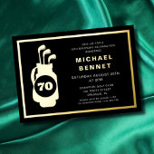 Elegant Golf 70th Birthday Folie Uitnodiging