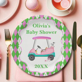 Elegant Golf Cart gereed voor Baby shower Papieren Bordje