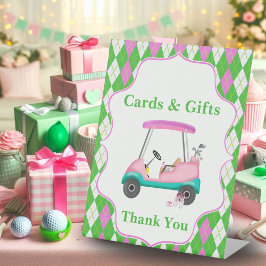 Elegant Golf Cart gereed voor Baby shower Reclamebord Met Voetstuk