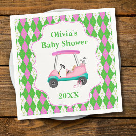 Elegant Golf Cart gereed voor Baby shower Servet