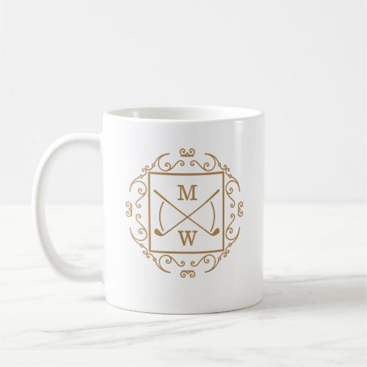 Elegant Golf Clubs Monogram Koffiemok (Links)