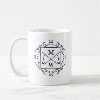 Elegant Golf Clubs Monogram Koffiemok
