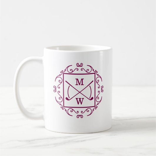 Elegant Golf Clubs Monogram Koffiemok (Links)