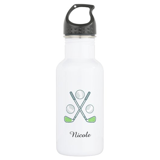 Elegant Golf Design Girls Name Golfer Sport Theme Waterfles (Voorkant)