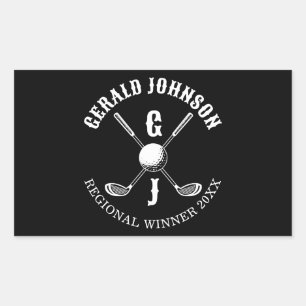 Elegant Golf Monogr... Rechthoekige Sticker