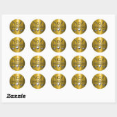 Elegant Golf Monogr... Ronde Sticker (Vel)
