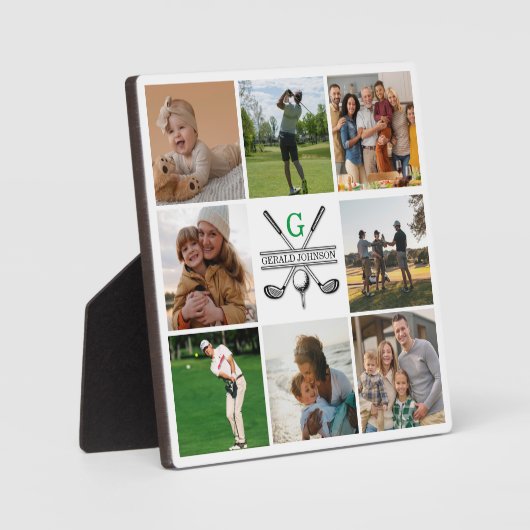 Elegant Golf Monogram Collage Design Fotoplaat (Voorkant)