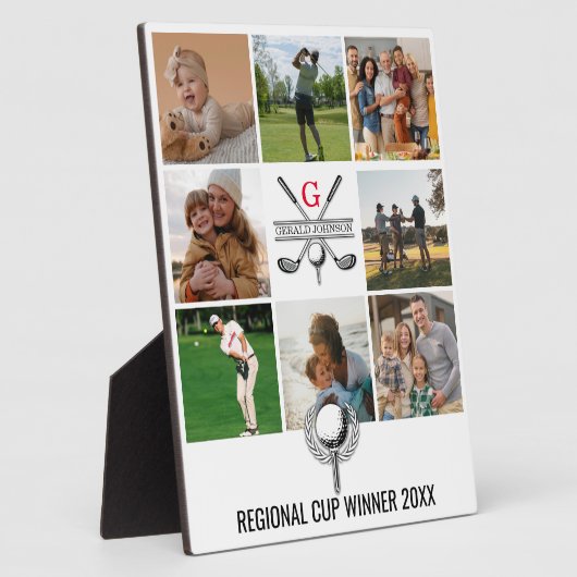 Elegant Golf Monogram Collage Design Fotoplaat (Zijkant)