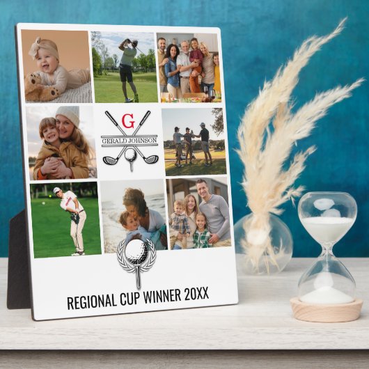 Elegant Golf Monogram Collage Design Fotoplaat (Zijkant)