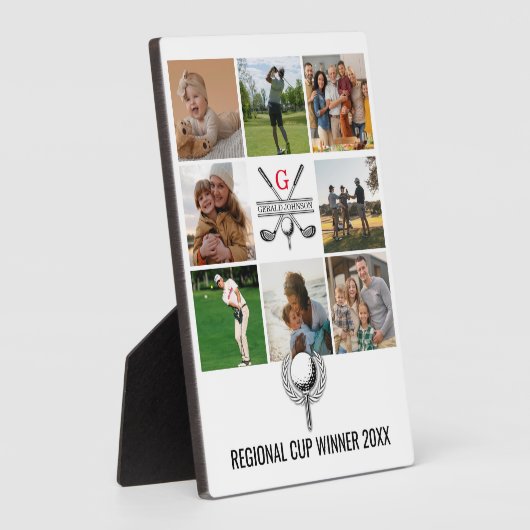 Elegant Golf Monogram Collage Design Fotoplaat (Zijkant)