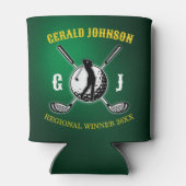 Elegant Golf Monogram Design Blikjeskoeler (Achterkant)