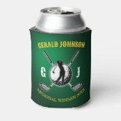 Elegant Golf Monogram Design Blikjeskoeler (Blikje Achterkant)