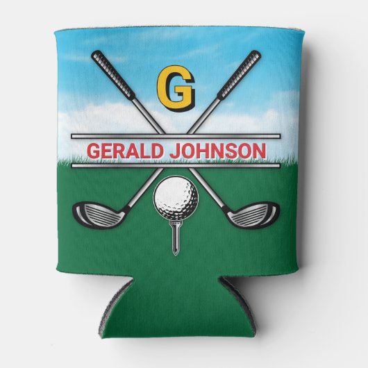 Elegant Golf Monogram Design Can Cooler (Voorkant)