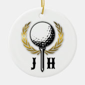 Elegant Golf Monogram Design Ceramic Ornament (Voorkant)