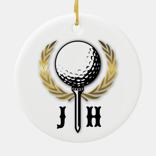 Elegant Golf Monogram Design Ceramic Ornament (Achterkant)