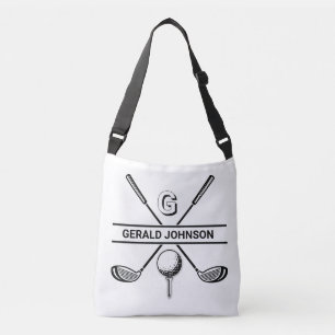 Elegant Golf Monogram Design Crossbody Tas