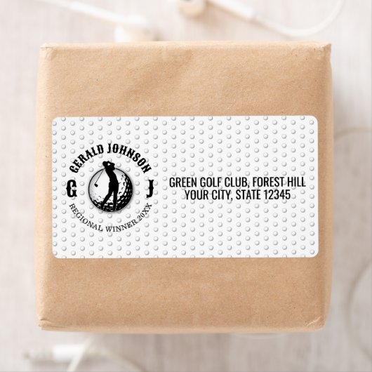 Elegant Golf Monogram Design Etiket (Insitu)