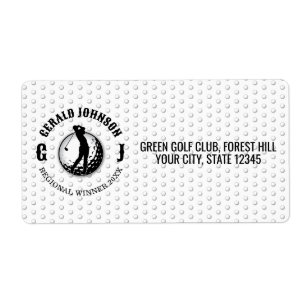Elegant Golf Monogram Design Etiket