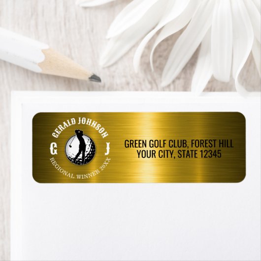 Elegant Golf Monogram Design Etiket (Insitu)