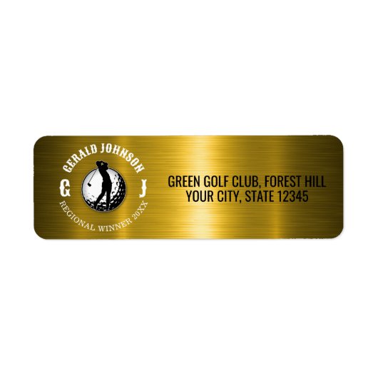 Elegant Golf Monogram Design Etiket (Voorkant)
