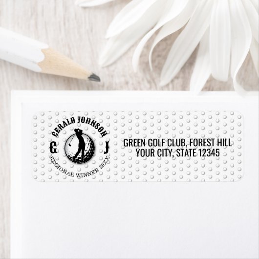 Elegant Golf Monogram Design Etiket (Insitu)