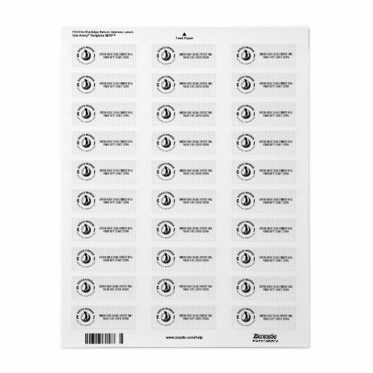 Elegant Golf Monogram Design Etiket (Full Sheet)