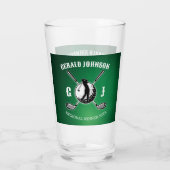 Elegant Golf Monogram Design Glas (Achterkant)