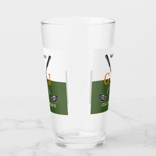 Elegant Golf Monogram Design Glas (Rechts)